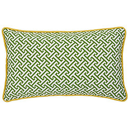 Maze Green/ Yellow Decorative Pillow