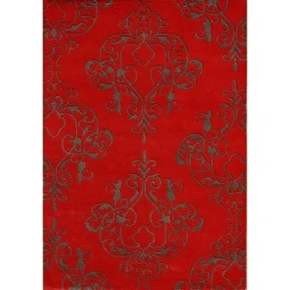 Alliyah Handmade Dark Red New Zealand Blend Wool Rug (5' x 8')