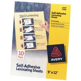 Avery Clear Self-Adhesive Laminating Sheets (Pack of 10)