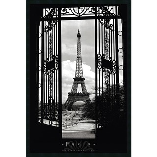 'Eiffel Tower 1909' 25 x 37-inch Framed Art Print with Gel Coated Finish