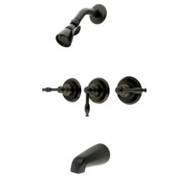 Triple-handle Oil Rubbed Bronze Tub/ Shower Faucet