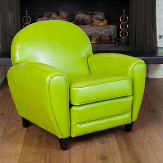 Oversized Lime Green Leather Club Chair by Christopher Knight Home