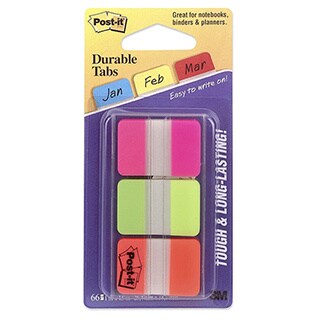 Pastel Pink Post-it Durable File Tabs- 1 x 1 1/2- Assorted