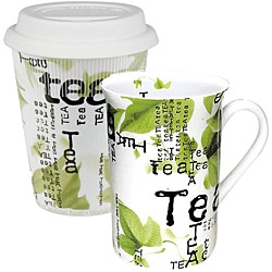 Konitz Tea to Stay and Tea to Go Tea Collage Mugs (Set of 2)