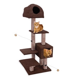 Cat Life Dual Hide-Away, Rubbing Post and Cat Lounge Tower