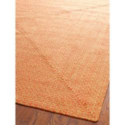 Safavieh Hand-woven Reversible Peach/ Yellow Braided Rug (2'6 x 4')