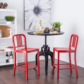 Red Metal Counter Stools (Set of 2)