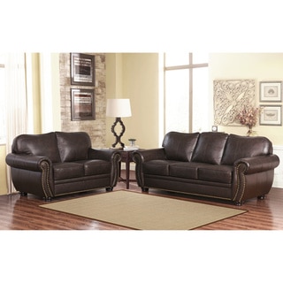 Abbyson Richfield Premium Top-grain Leather Sofa and Loveseat