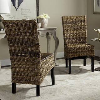 Safavieh Rural Woven Dining St. Croix Wicker Natural Tan Side Chairs (Set of 2)