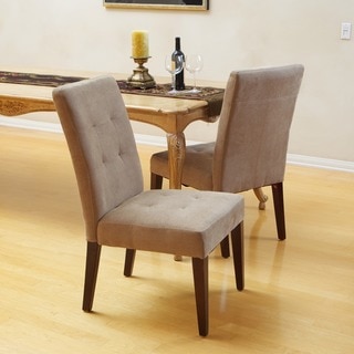 Cambridge Tufted Light Brown Linen Dining Chair (Set of 2) by Christopher Knight Home