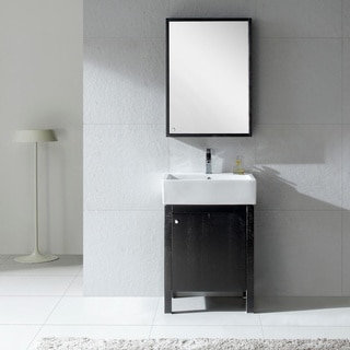 Fine Fixtures Imperial 23 Inch Wood Black/ White Bathroom Vanity and Medicine Cabinet