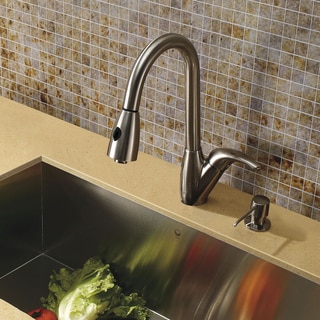 VIGO Stainless Steel Pull-Out Spray Kitchen Faucet with Soap Dispenser