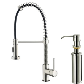 VIGO Tarnish-Resistant Stainless-Steel Pull-Out Spray Kitchen Faucet with Soap Dispenser