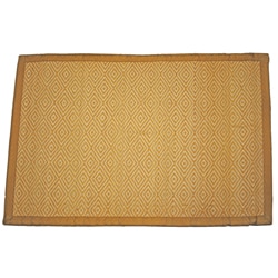 Asian Hand-woven Diamond Pattern Rayon from Bamboo Rug (2' x 3')