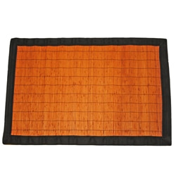 Asian Hand-woven Dark Brown Threaded Rayon from Bamboo Rug (2' x 3')