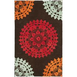 Safavieh Handmade Soho Chrono Brown/ Multi New Zealand Wool Rug (5'x 8')