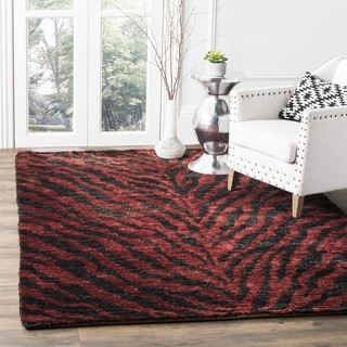 Safavieh Hand-knotted Vegetable Dye Tiger Red/ Black Rug (9' x 12')