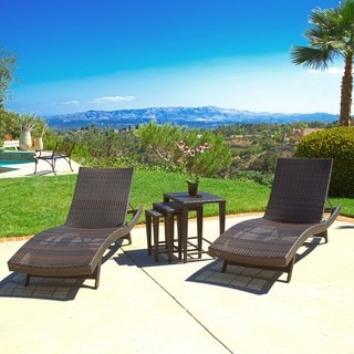 Outdoor Brown Wicker 5-piece Adjustable Chaise Lounge Set by Christopher Knight Home