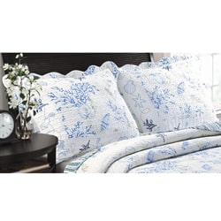 Greenland Home Fashions Coral Blue Quilted Standard-size Shams (Set of 2)