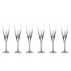 Logic Collection Crystal Champagne Glasses (Set of 6)