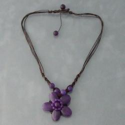 Cotton Rope Charming Amethyst Flower Necklace (Thailand)