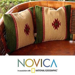 Set of Two Wool 'Sierra' Zapotec Cushion Covers (Mexico)