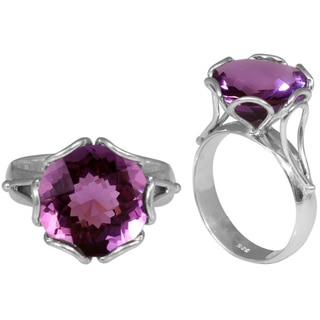 Handmade Sterling Silver Faceted Amethyst Ring (Indonesia)