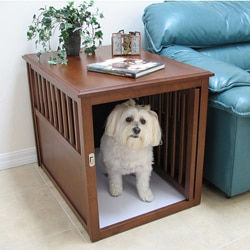 Crown Pet Large Mahogany Furniture Pet Crate