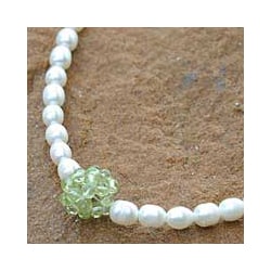 Pearl 'Mystic Sea Treasure' Peridot Necklace (4-4.5 mm) (Thailand)