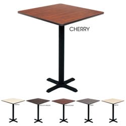 Regency Bar-high Lunchroom 36-inch Square Table with Black Metal Base
