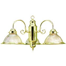 Woodbridge Lighting Contemporary Basic Three-Light Polished Brass Chandelier