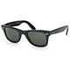 Ray-Ban Original Wayfarer RB 2140 Unisex  Black Frame Green Lens Sunglasses - Thumbnail 0