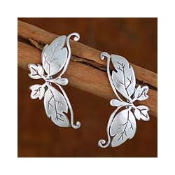 Sterling Silver 'Butterfly Romance' Dangle Earrings (Mexico)