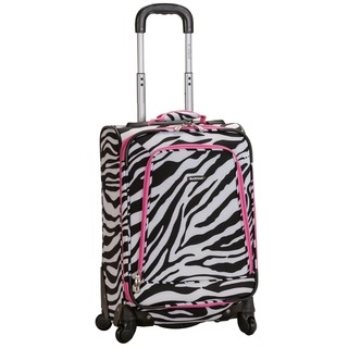 Rockland Deluxe Zebra 20-inch Expandable Carry-on Spinner Upright Suitcase