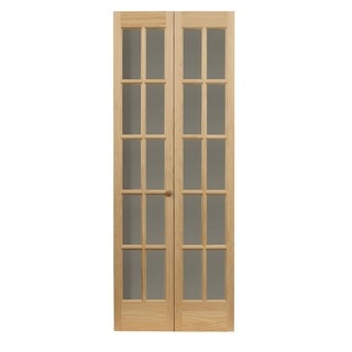 Traditional Divided Glass 32x80.5-inch Unfinished Bifold Door