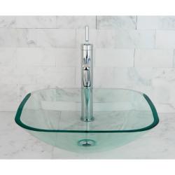 Clear Tempered Glass Vessel Bathroom Sink