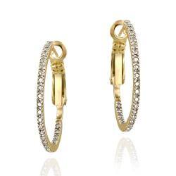 DB Designs 18k Gold over Sterling Silver Diamond Accent Inside-out Hoop Earrings