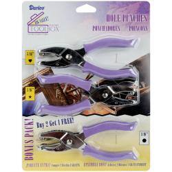 Darice Purple Heart, Star, and Circle Hole Punches (Pack of Three)