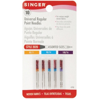 Singer Regular Point Machine Needles (Pack of 10) - Assorted