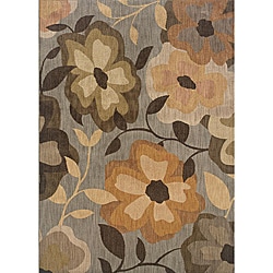 Messina Grey/ Gold Transitional Area Rug (6'7 x 9'6)