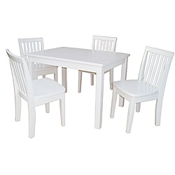 Juvenile Linen White Table with Four Chairs Set