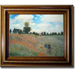 Claude Monet 'Poppyfields' Framed Canvas Art
