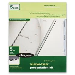 Wilson Jones View Tab All-in-one Clear Unpunched Presentation Kit (Pack of 5)