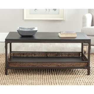 Safavieh Bedford Wicker Accent Wood Top Coffee Table