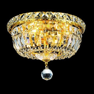 Elegant Lighting Crystal Chandelier Gold Flush Mount Light