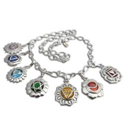 Sterling Silver 7 Chakra Mini-Charm Necklace (Thailand)