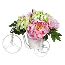 Peony and Hydrangea Tricycle Silk Flower Arrangement
