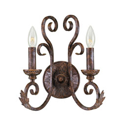 Medici Collection 2-light Oxide Bronze Finish Wall Sconce
