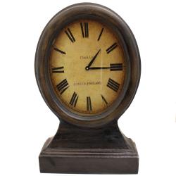 Just On Time London England Large Wood Table Clock