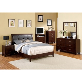 Furniture of America Webster Brown Cherry Finish 4-piece Queen-size Bed Set